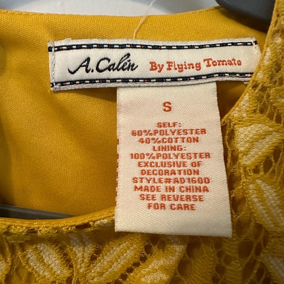 Mustard Yellow Boho Lace Dress - Picture 3 of 5